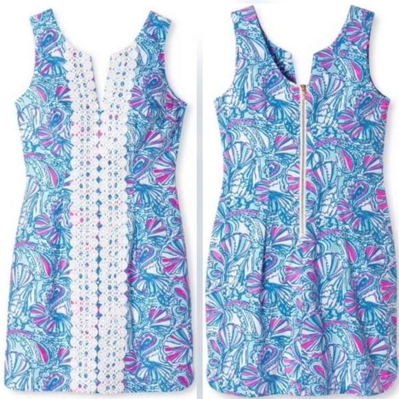 Lily Pulitzer Dress My Fans Print Sleeveless Mini Shift Dress - Picture 14 of 16